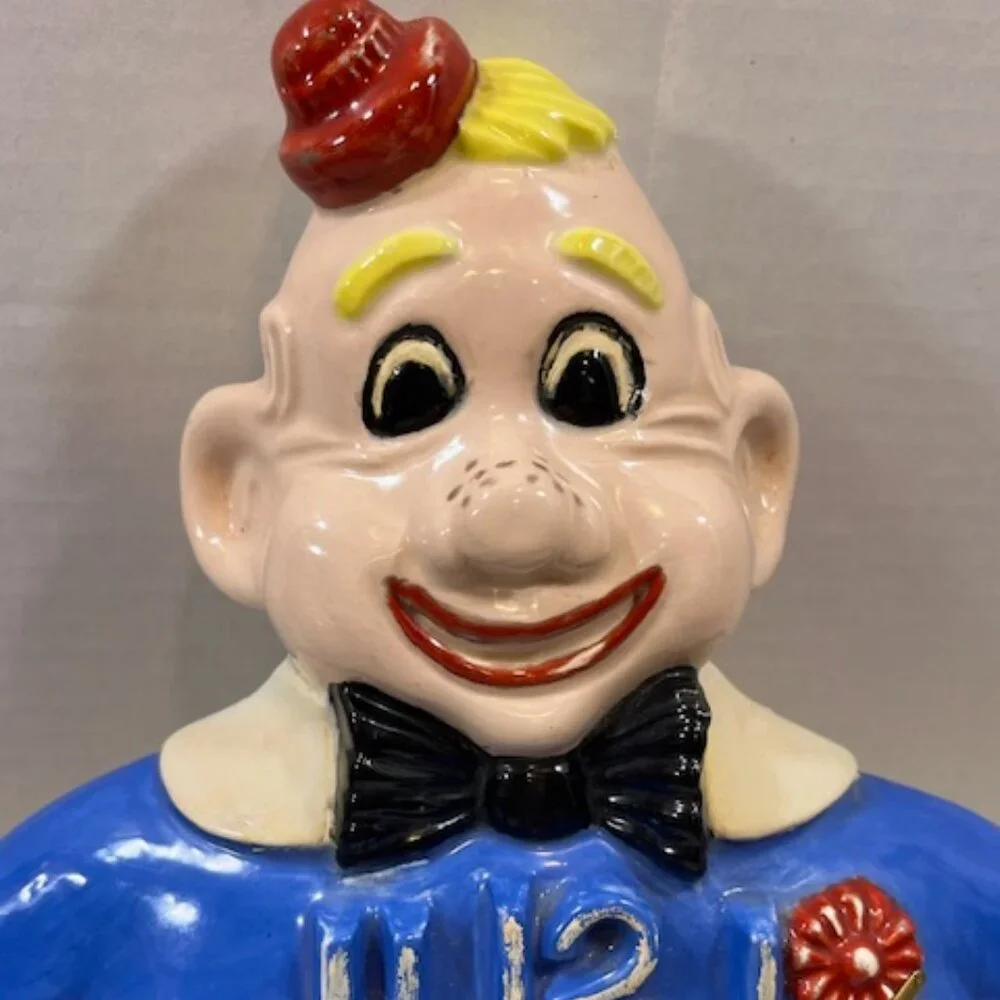 VTG Hand Painted Ceramic Wall Clown Working Clock Decor 13